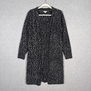 Timing Duster Cardigan Sweater Medium Marled‎ Long Pockets Lounge Comfy Cozy